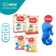 [Tặng 1 Cá Ngựa] Combo 2 Bột Ăn Dặm Cerelac Gạo sữa & Gà Hầm Cà Rốt + 2 Bánh Ăn Dặm Nutripuffs Chuối Dâu & Chuối Cam
